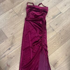 Burgundy velvet dress